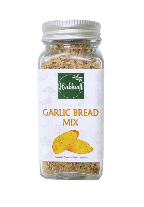 Herbkraft - Garlic Bread Mix 48 GM Pack of 1 | Fresh & Natural Herbs & Seasonings | Dry Leaves | Grocery - Masala - Spices | Vegetable Stir Fry - Pizza - Pasta - Cheese | No Added Colour & Flavour