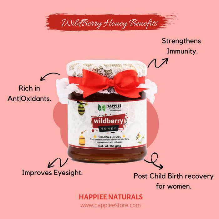 HAPPIEE NATURALS HONEY | WALLET SAVER COMBO - JAMUN(250GMS) + WILDBERRY(250GMS) - Local Option