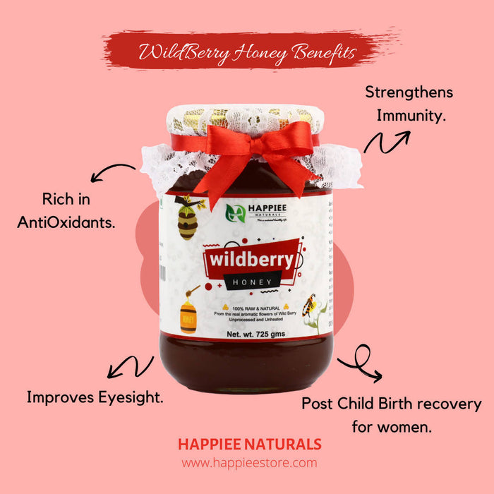 HAPPIEE NATURALS HONEY | WALLET SAVER COMBO - TULSI(725GMS) + WILDBERRY(725GMS)+JAMUN(725GMS) + JUNGLE(725GMS) - Local Option