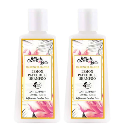 Mirah Belle - Natural & Organic - Lemon Patchouli Anti-Dandruff Shampoo (Pack of 2 - 200 ml) - Sulfate & Paraben Free, 400 ml - Local Option