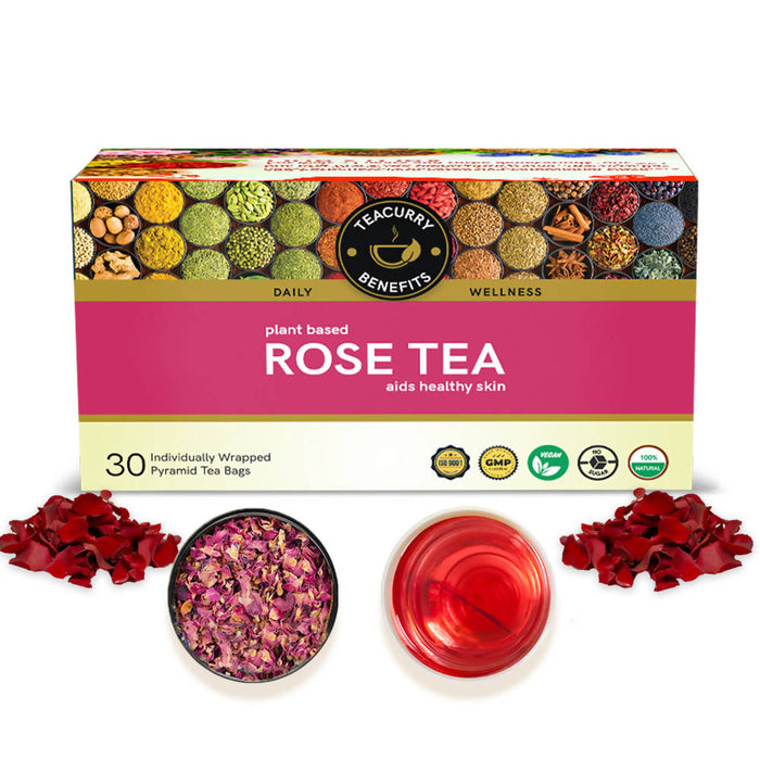 Rose rose petal tea  helps in digestion, skin health, immunity, relaxation