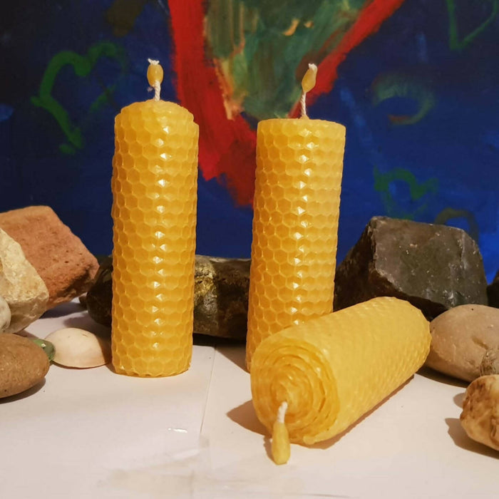 BEE Happy | Pure Beeswax Hand-Rolled Candle (pack of 3)