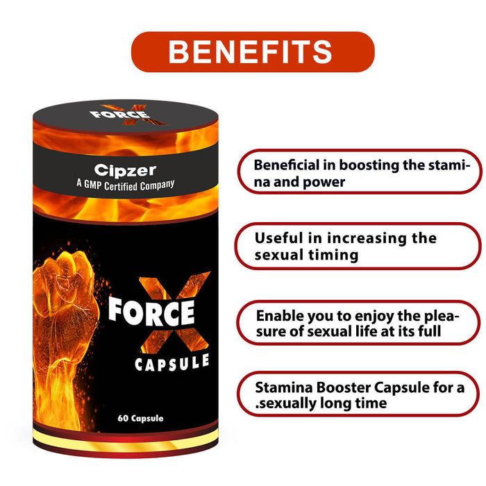 CIPZER FORCE X Capsule | Helps To Improve The Stamina And Energy For Male 60 Capsule ( pack of 1 )