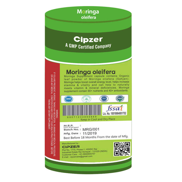 Cipzer Moringa Oleifera Capsule|Used in asthma, diabetes, breast-feeding, and many other purposes(Pack of 1)-60 Capsules