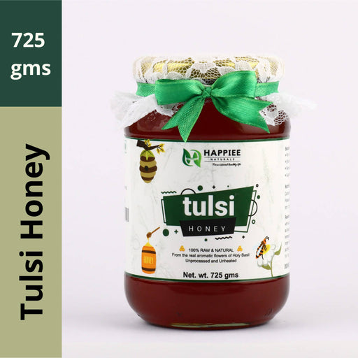Happiee Naturals - 100% Raw Pure Natural Un-Processed Tulsi honey 725GM - Local Option
