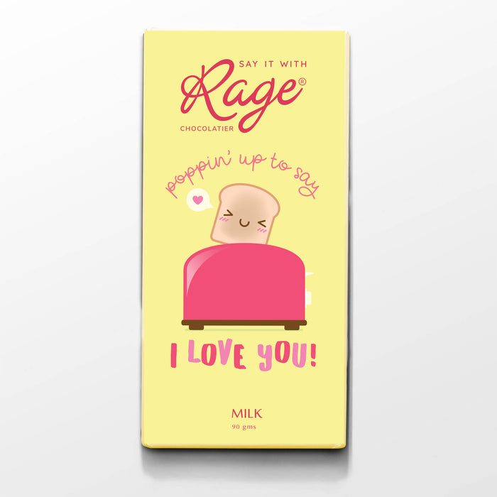 Rage Popin Up to Say I Love You Chocolate Bar, 90 Grams - Local Option