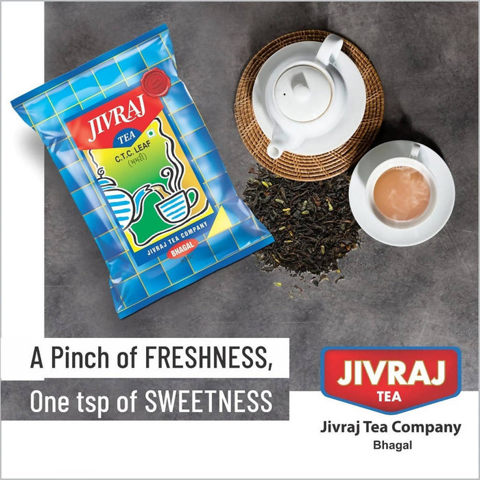 Jivraj CTC Leaf Tea Pouch | Loose Leaf Tea | Kadak Tea | 100% Natural | Assam Tea