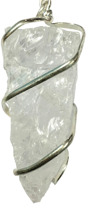 SATYAMANI Natural Energized Original Rough Clear Quartz 45mm Pyramid Pendant (Pack of 1 Pc.)