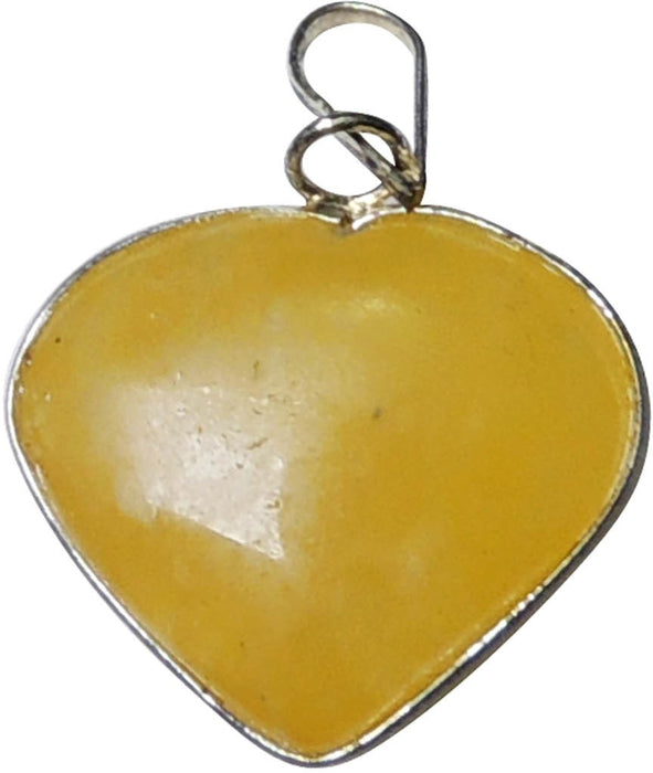 SATYAMANI Natural Energized Yellow Quartz Heart Energy Pendant (Pack of 1 Pc.)