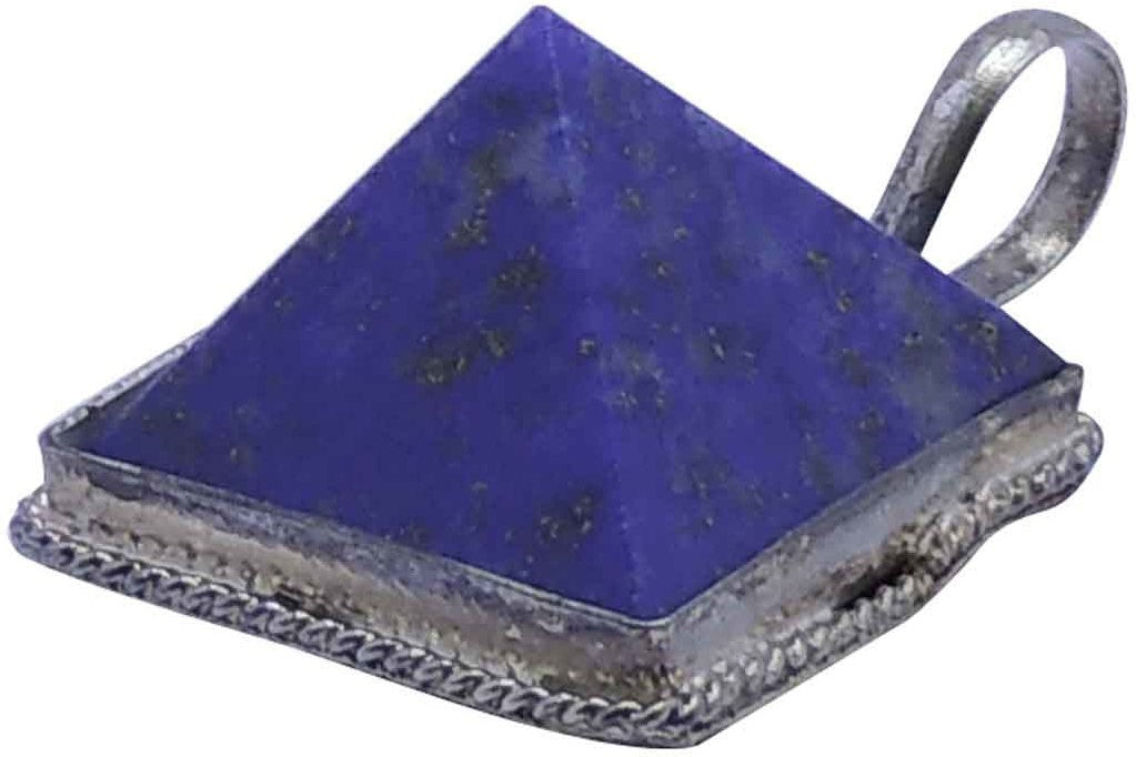 SATYAMANI Natural Energised Lapis Lazuli Pyramid Pendant (Pack of 1 Pc.)