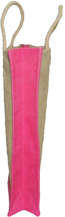 ALOKIK Laminated Jute Bags With Fabric For Ladies/Girls With Zipper (Big, Pink)
