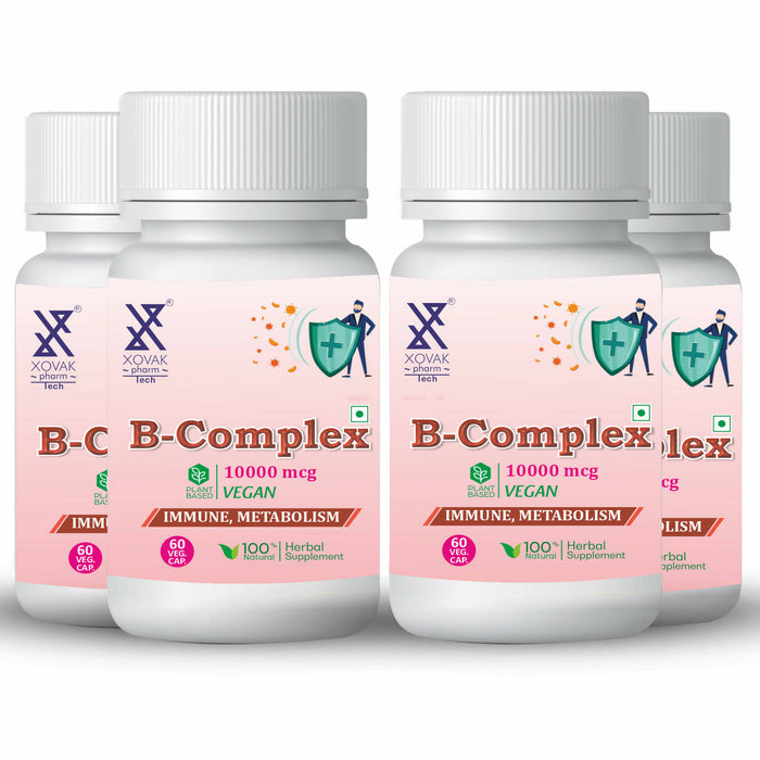 Vitamin B Complex Ayurvedic Capsule | Strong Bone, Teeth & Brain, Support metabolism & Boost Energy,Reduce stress | Xovak Pharmtech