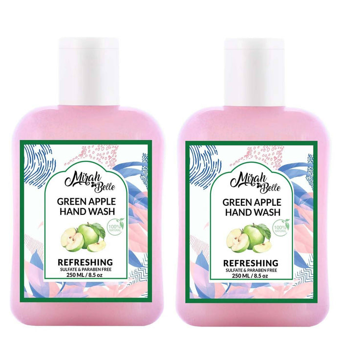 Mirah Belle - Green Apple - Natural Hand Wash (Pack of 2 - 250 ml) - Sulfate & Paraben Free, 500 ml - Local Option