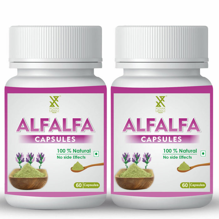 Alfalfa Capsule | Bone and Joint Support, Pain relief, Immunity and Blood purification | Xovak Pharmtech