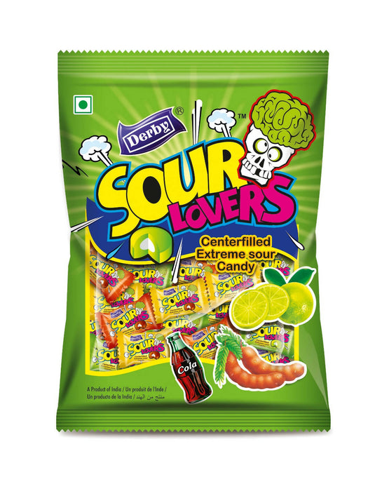 Derby Yummy Sour Lovers Center Filled Shocker Candy (Tamarind, Lemon, Cola) Candies Party Pack / Return Gifts for Birthday to Your Family and Friends ( 166 Candies )