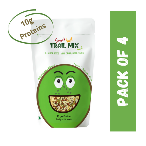 Snack Aart Trail mix - Kiwi| 6 Super Seed, whey Protein, Dried fruit | High Protein Healthy Snacks | Pack of 4 - Local Option