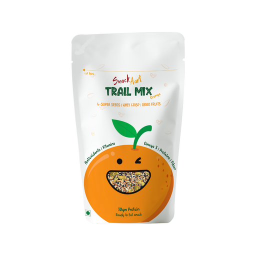 Snack Aart Trail mix - Orange| 6 Super Seed, whey Protein, Dried fruit | High Protein Healthy Snacks | Pack of 4 - Local Option