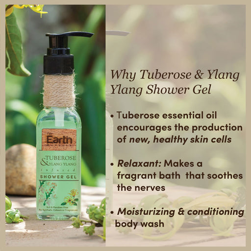 Tuberose & Ylang Ylang Shower Gel │ No Synthetic Colours or Fragrances │ Moisturising & Replenishing - Local Option