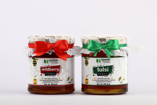 HAPPIEE NATURALS HONEY | WALLET SAVER COMBO - TULSI(250GMS) + WILDBERRY(250GMS) - Local Option