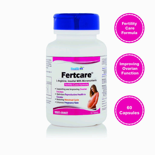 Healthvit Fertcare Fertility Care Formula For Women 60 Tablets (L-Arginine, Inositol With Micronutrients) - Local Option