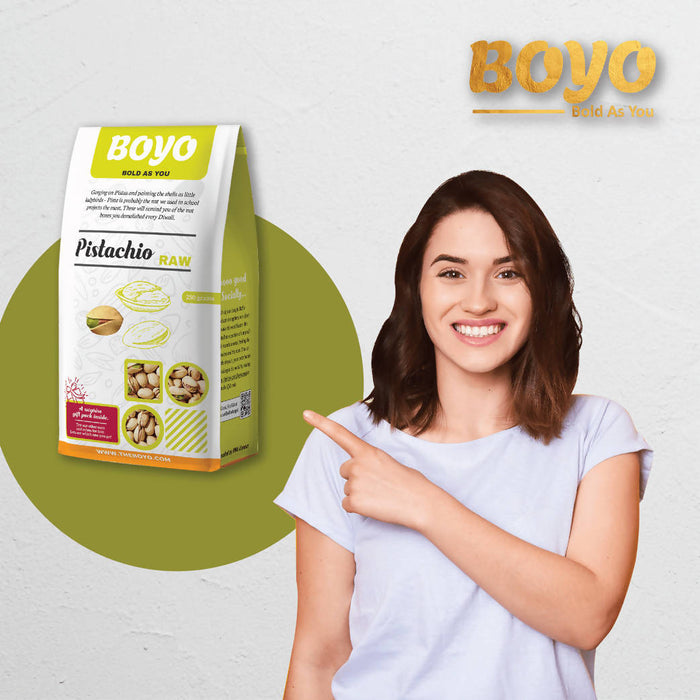 BOYO 100% Natural Whole Pistachios Nuts Without Shell 250 gm - Best for Snacking, Baking, Cooking