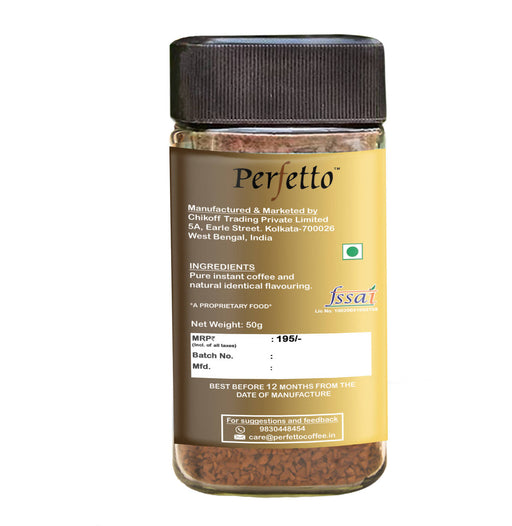 PERFETTO ALMOND FLAVOURED INSTANT COFFEE 50G JAR - Local Option