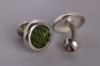 VISHWA Sterling Silver Green Enamel with Golden Accents for Mens’ - Local Option
