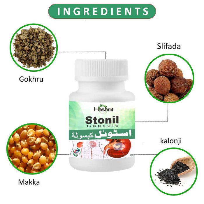 HASHMI Stonil Capsule | Herbal kidney stone cure medicine 20 Capsules
