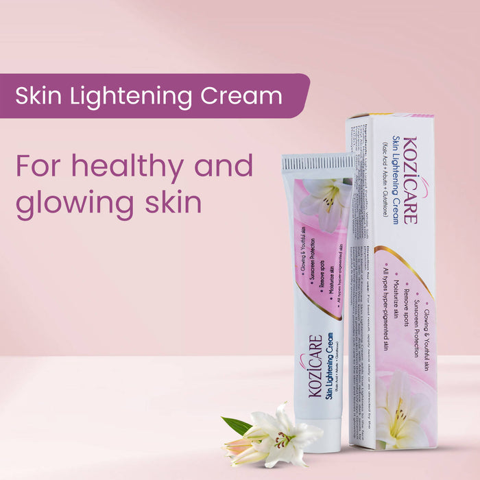 Kozicare Skin Lightening Non-Sticky Cream Lotion | Acne Scar, Dark/Age Spots, Uneven Skin Shade - 15gm (Pack of 2) (New Formula)