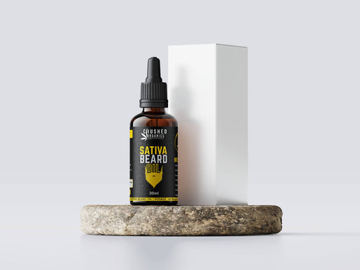 Crushed Organics - Sativa Beard Oil - Promotes Hair Growth | Strengthens the hair strands | Increases Thickness | Adds shine to the beard | Reduces dryness & itching | Keeps the beard moist |