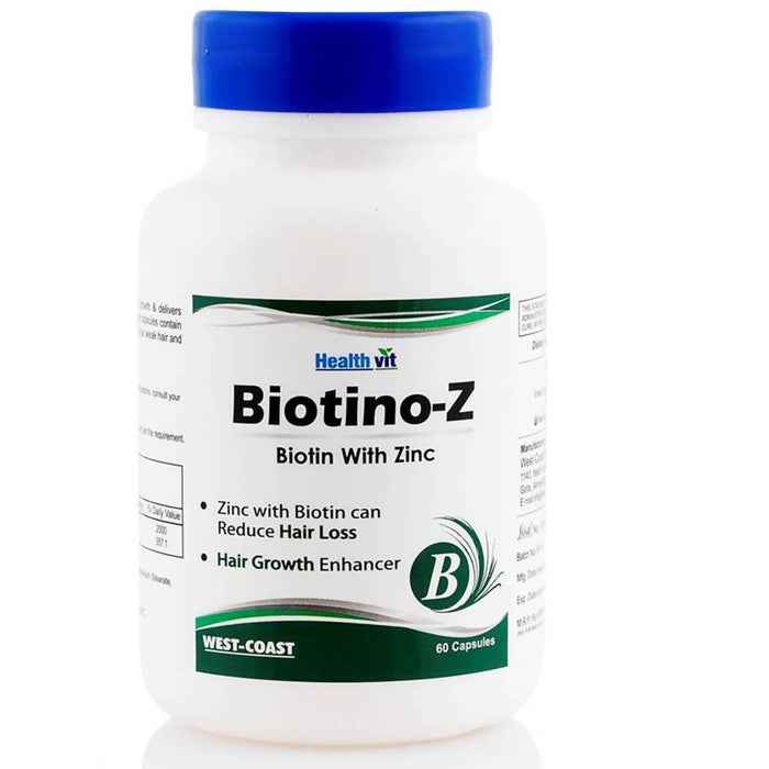 Healthvit Biotino-Z Biotin with Zinc For Hair Growth, 60 Capsules - Local Option
