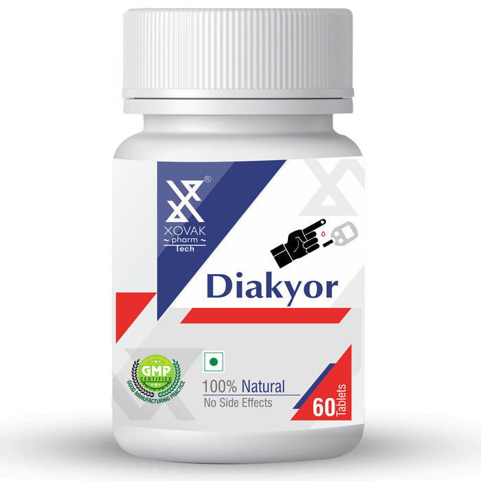 Diakyor Tablets | Helps in Diabetes, Natural Glucose Regulator, Physical Stamina, supplements for Diabetes | Xovak Pharmtech