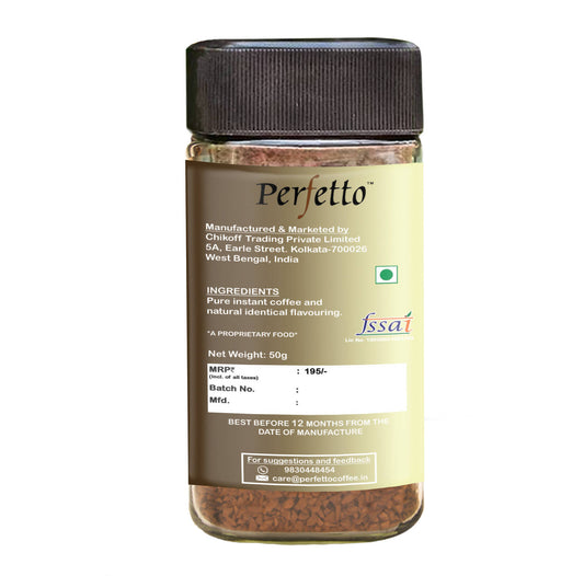 PERFETTO VANILLA FLAVOURED INSTANT COFFEE 50G JAR - Local Option