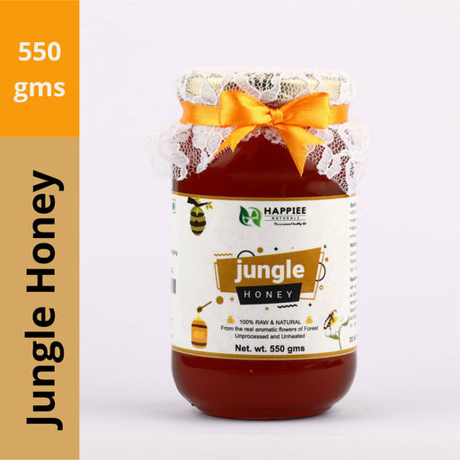 Happiee Naturals - 100% Raw Pure Natural Un-Processed Unheated Jungle honey 550GM - Local Option