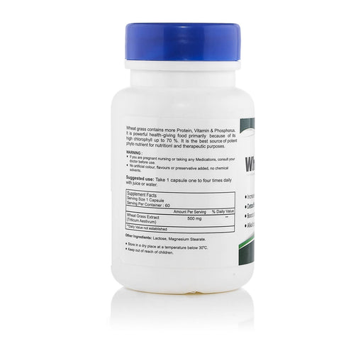 Healthvit 100% Pure Wheat Grass 500MG | 60 Capsules - Local Option
