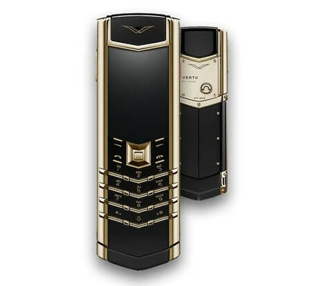 Vertu Signature 18Ct Real Gold Black Ceramic Keypad Mobile
