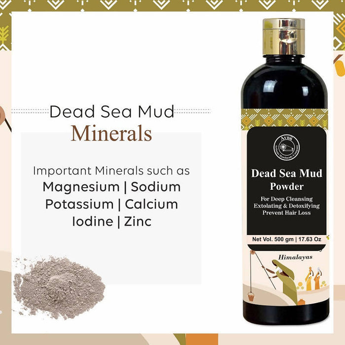 100% Pure & Natural Dead Sea Mud for Acne, Blackheads, Oily Skin, for Men & Women- 500gm