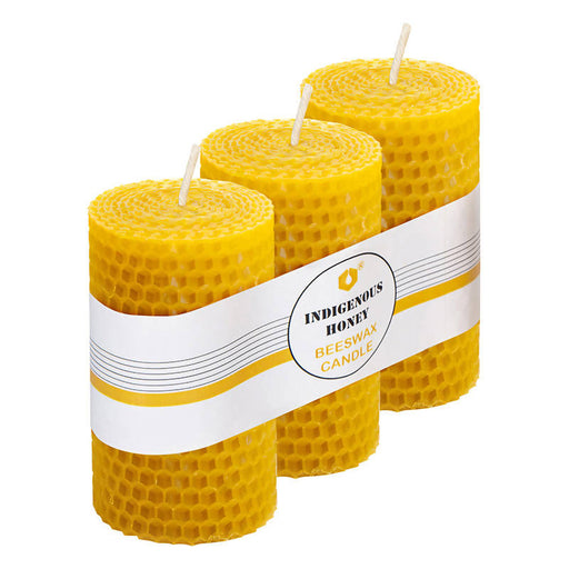 Indigenous natural beeswax candle
