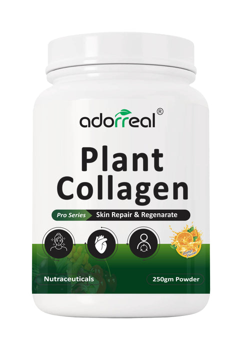 Adorreal Plant-Based Collagen Building Protein Peptides - orange flavor, Vegan | 250gm |