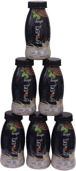 Drupe Cocoa Almond Milk with Dates| Vegan| Pack of 6, 1200ml - Local Option