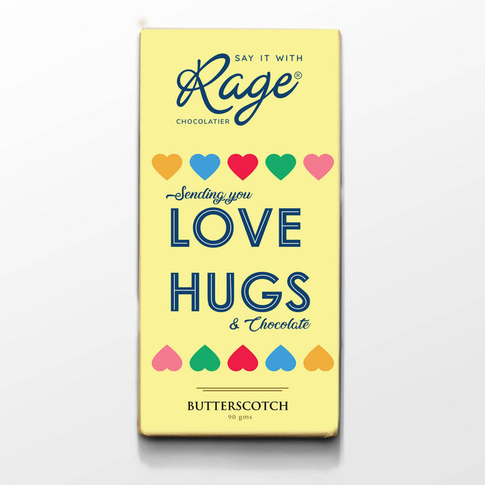 Rage Chocolatier Sending You Love and Hugs Chocolate Bar, 90 gm - Local Option