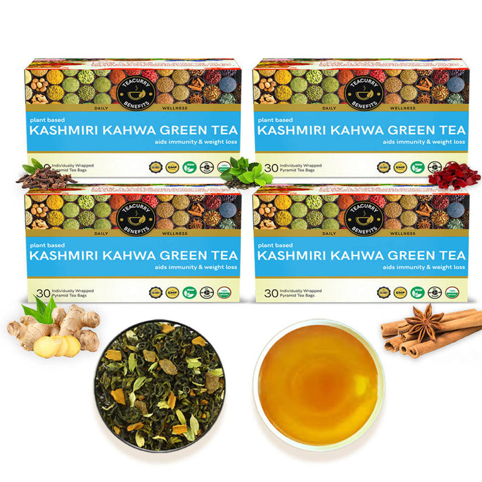 Kashmiri Kahwa Green Tea - Helps in Weight Loss, Immunity, Digestion,