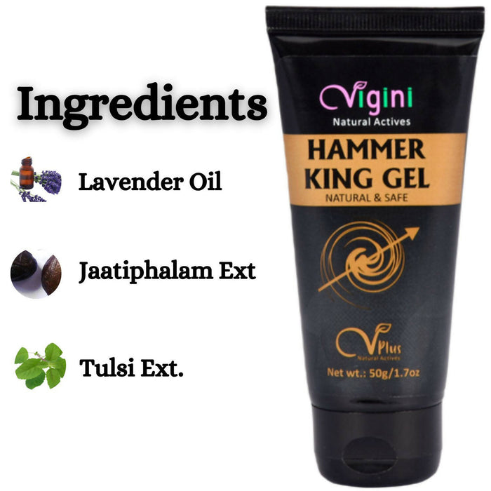 Vigini Natural Hammer King Massage Cream Gel Sets the Mood for Male Penis Enlargement Long time Sex  Sexual Delay Ejaculation  with Essential Oil use with Men Capsule