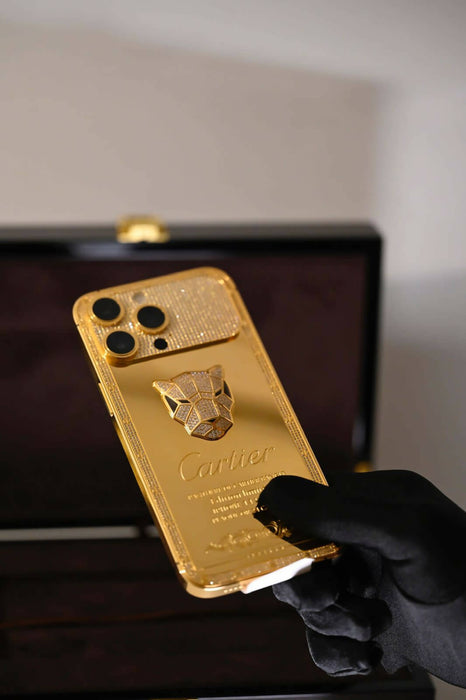 CUSTOMISED 24K GOLD IPHONE 14 PRO MAX 256GB CARTIER EDITION