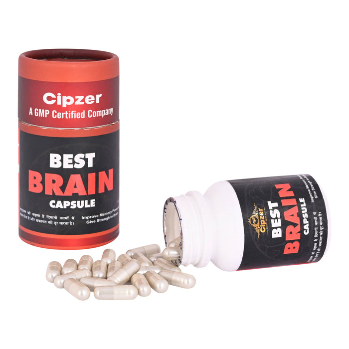 Cipzer Best Brain Capsule | | Healthy Brain | Stress Relief | Improve Focus - 60 Capsules