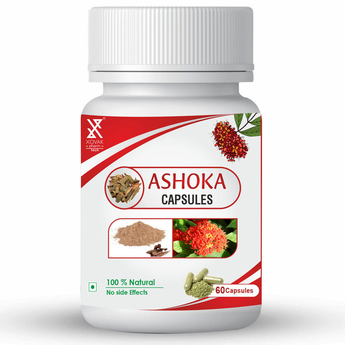 Ashoka Capsule | skincare, Hormone Balance, reduce acne, reproductive system | Xovak Pharmtech